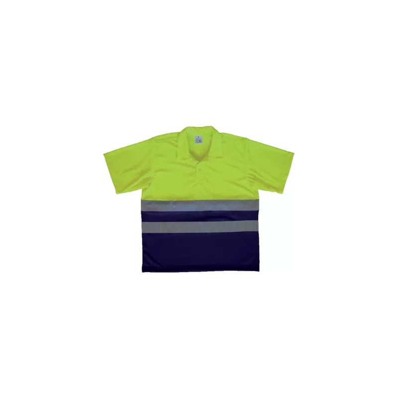 Polo Alta Visibilidad Build Adulto Amarillo Flúor/Azul Marino