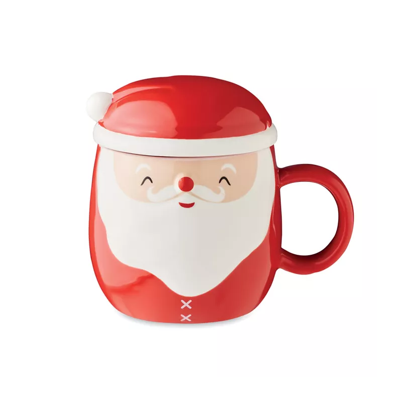Taza cerámica con tapa 370 ml