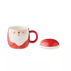 Taza cerámica con tapa 370 ml