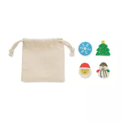 Juego  4 gomas forma Navidad