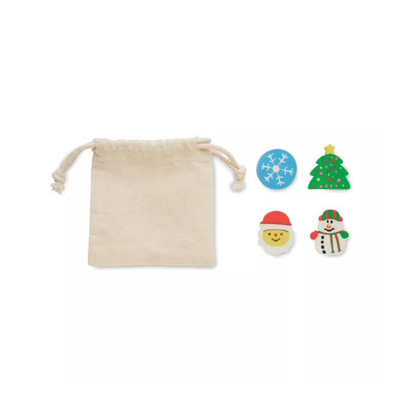 Juego  4 gomas forma Navidad