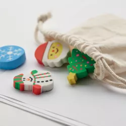 Juego  4 gomas forma Navidad
