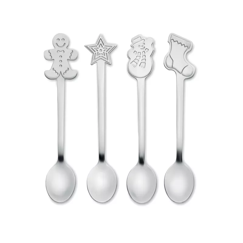 Set  4 cucharas de té navideñas