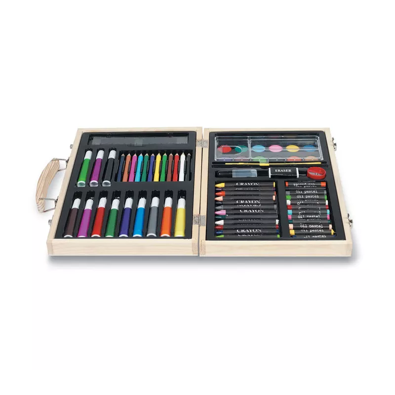 Set pinturas en caja de madera