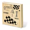 4 juegos en caja de madera