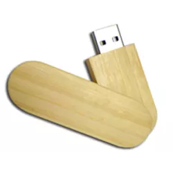 Memoria usb de bamboo rotativa