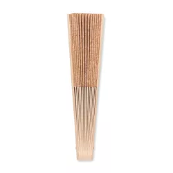 Abanico madera y tejido corcho
