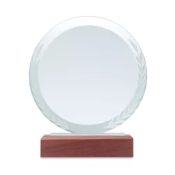 Placa o trofeo cristal redonda