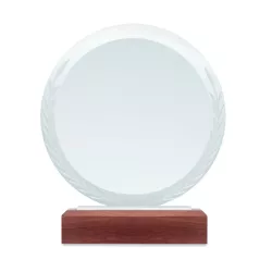 Placa o trofeo cristal redonda