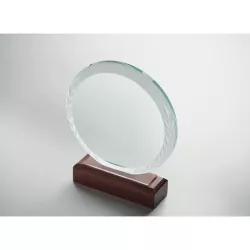 Placa o trofeo cristal redonda