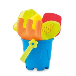 Cubo de playa con 6 juguetes