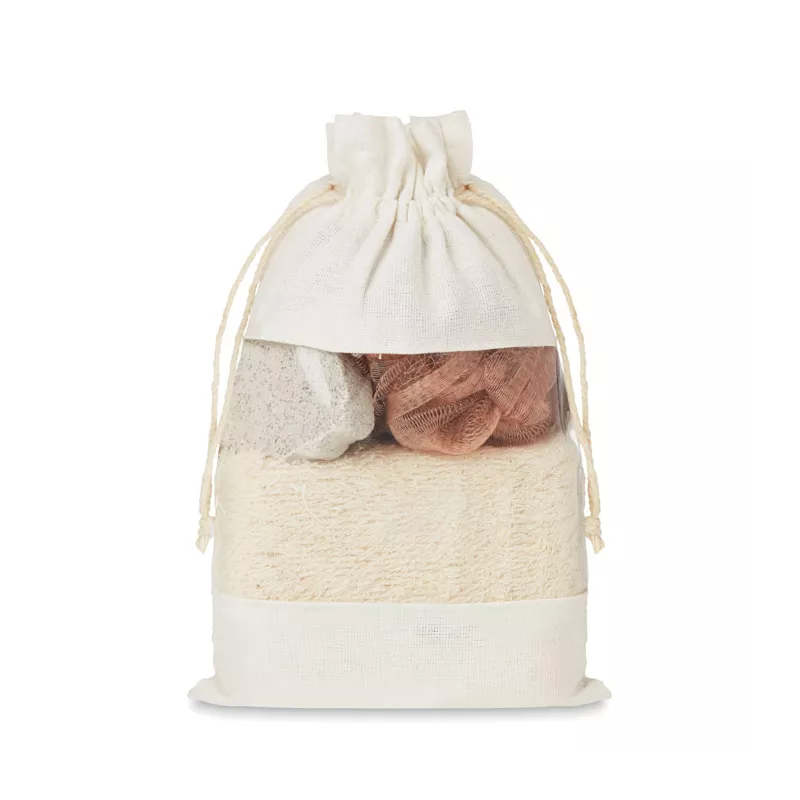 Set de baño en bolsa jute