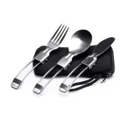Set Cubiertos plegables de acero inoxidable