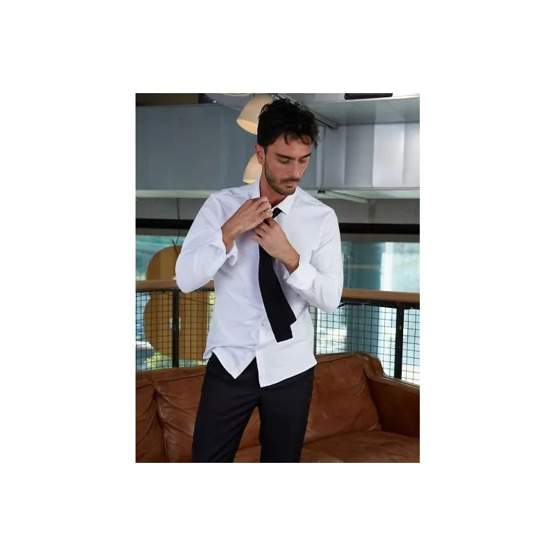 Camisa de algodón pique Neo Blue Basile Men Sol`s