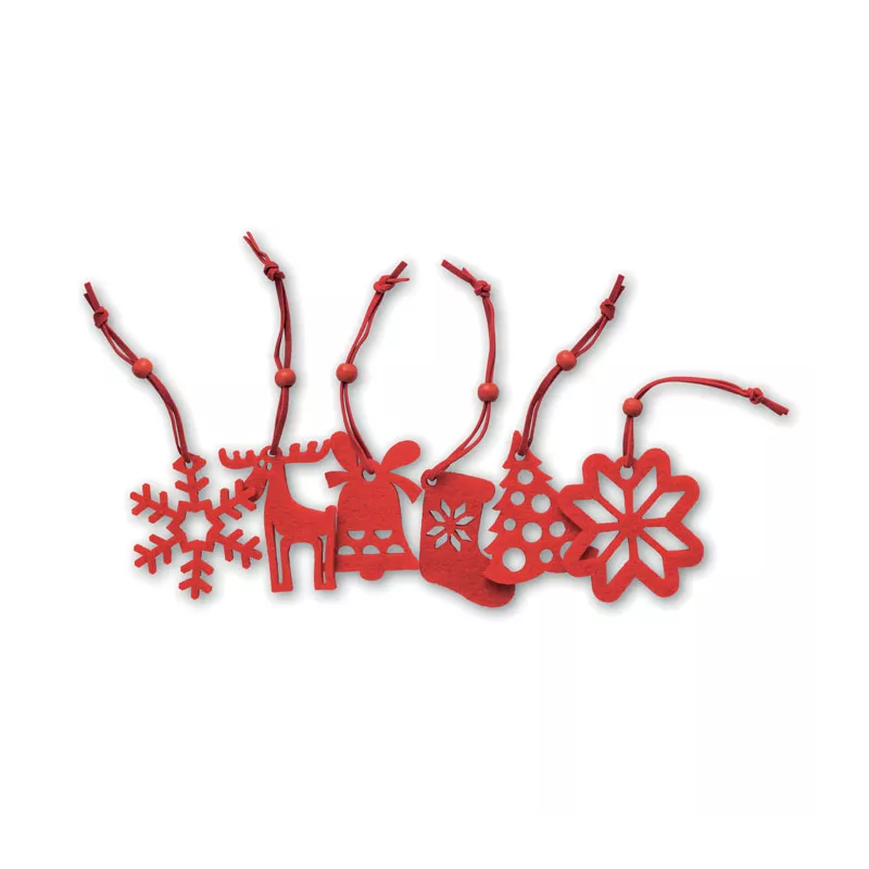 Set 6 adornos árbol en fieltro