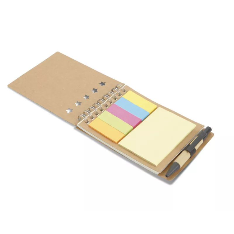 Libreta con bolígrafo y marcador