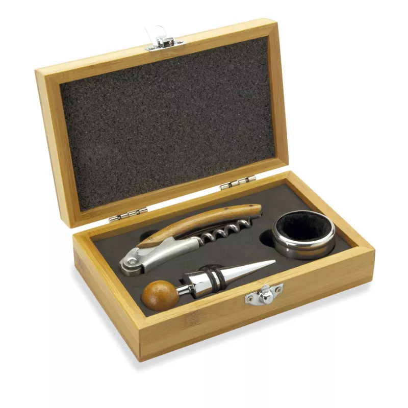 Set de vino en caja de bambú   