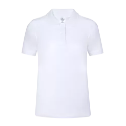 Polo Mujer Blanco "keya" 100% Algodón Ring Spun, Pique 180 g/ m2