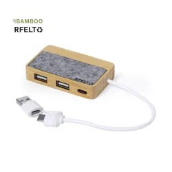 Puerto USB Fieltro RPET/ Bambú